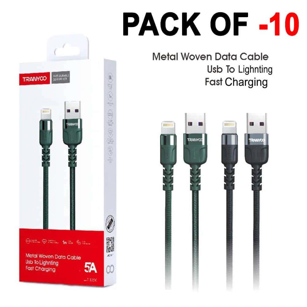 10X TRANYOO (TX-15i) 1M 5A Lightning Fast Charging High Quality Data Sync Cable Cord For Apple iPhone iPad iPod 10X TRANYOO (TX-15i) 1M 5A Lightning Fast Charging High Quality Data Sync Cable Cord For Apple iPhone iPad iPod